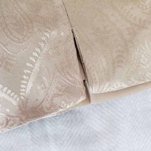 Talbots Light Golden Tan Embroidered Silk Dress Pants - Picture 4 of 9